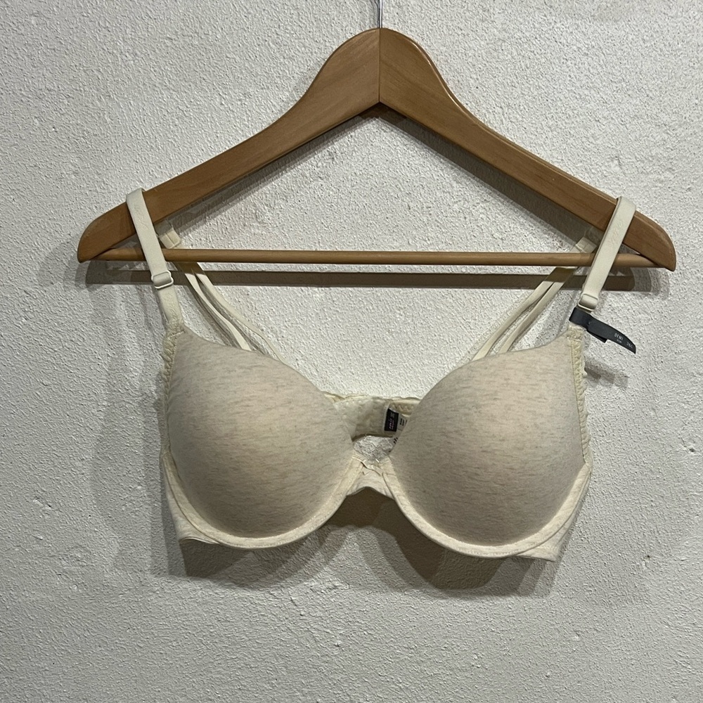 aerie Cream Lightly Padded T-Shirt Bra